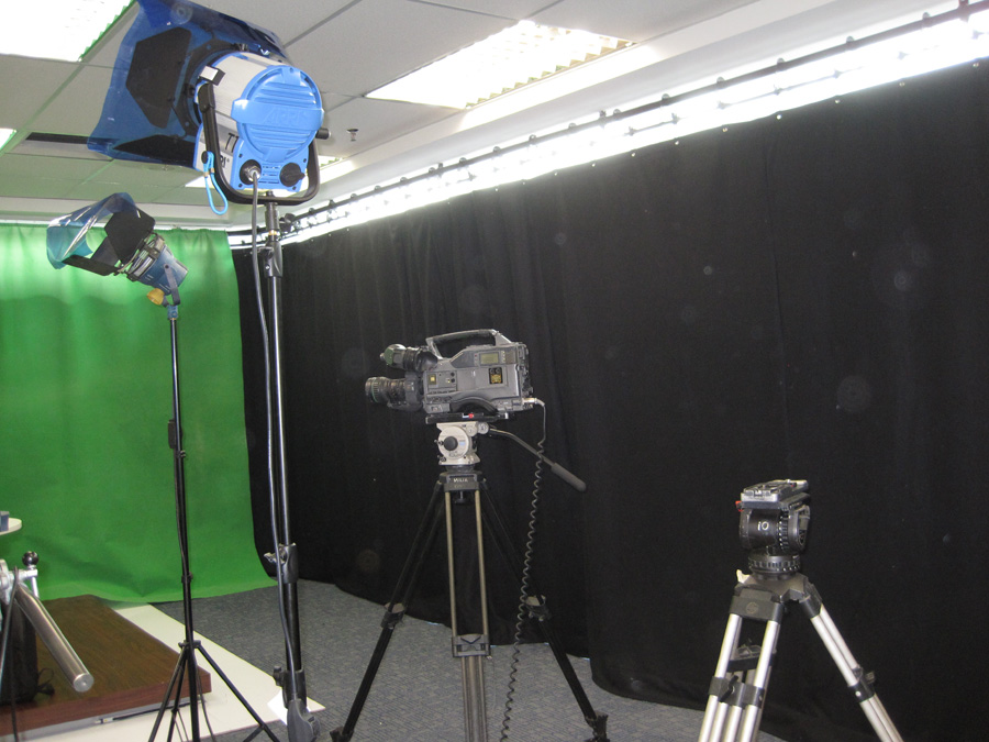 News Studio with black out curtain